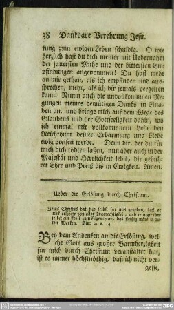 Ueber die Erlösung durch Christum
