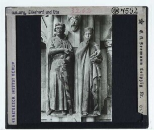 Naumburg (Saale), Dom,Naumburg (Saale), Dom, Naumburger Stifterfiguren ,Naumburger Meister, Figur der Uta aus dem Naumburger Stifterzyklus,Naumburger Meister, Figur des Ekkehard aus dem Naumburger Stifterzyklus : Ekkehard, Uta