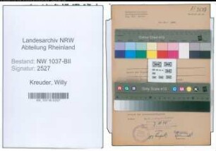 Entnazifizierung Willy Kreuder , geb. 22.11.1915 (Apotheker)