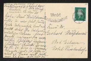 Brief von Hedwig Fischer an Margarete Hauptmann
