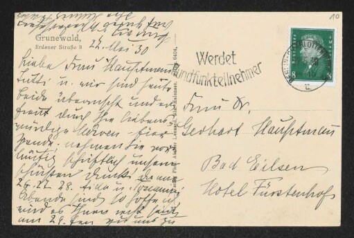 Brief von Hedwig Fischer an Margarete Hauptmann