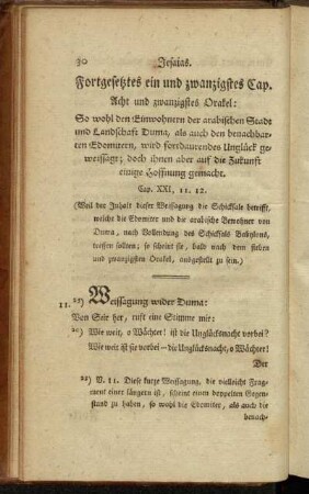 Fortgesetztes ein und zwanzigstes Cap. Acht und zwanzigstes Orakel
