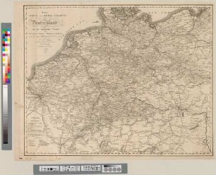 Neueste Post- Und Reise-Charte von Deutschland und den angränzenden Ländern : für Extraposten, Couriere, Diligençen u. Eilwägen