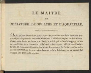 Le Maitre De Miniature, De Gouache Et D'Aquarelle.