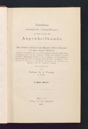 Die Keratitis interstitialis (parenchymatosa) in ihren Beziehungen zu Allgemeinerkrankungen