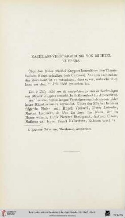 Nachlass-Versteigerung von Michiel Kuypers
