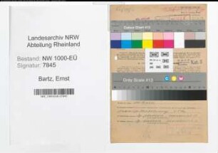Entnazifizierung Ernst Bartz, geb. 15.06.1895 (Vertreter)