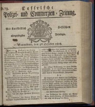 Nr. 79, Sonnabend, den 3ten October 1818