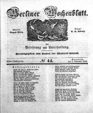 No. 44, Sonnabend, den 3. November 1838.