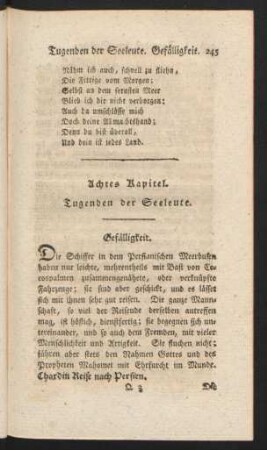 Achtes Kapitel. Tugenden der Seeleute.