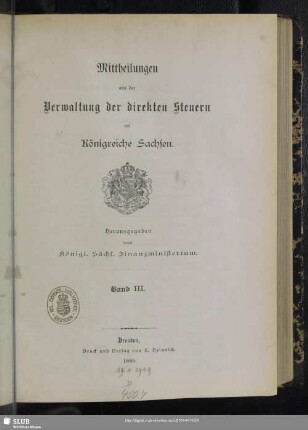 3.1888: Mitteilungen aus der Verwaltung der direkten Steuern im Königreiche Sachsen