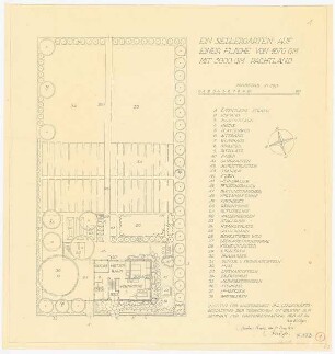 Siedlergarten 1670 qm: Pflanzplan 1:100