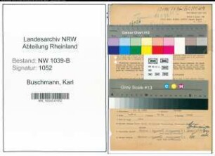 Entnazifizierung Karl Buschmann , geb. 13.09.1883 (Angestellter)