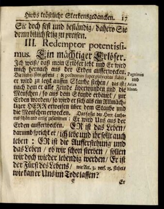 III. Redemptor potentissimus. Ein mächtiger Eröser.