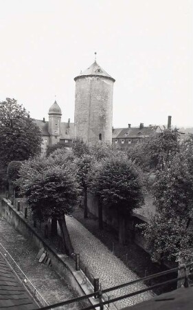 Zschopau, Schloss Wildeck : Zschopau, Schloss Wildeck. Ansicht mit Bergfried von Südosten
