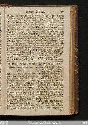 5) Gebethe bey der öffentlichen Catechisation.