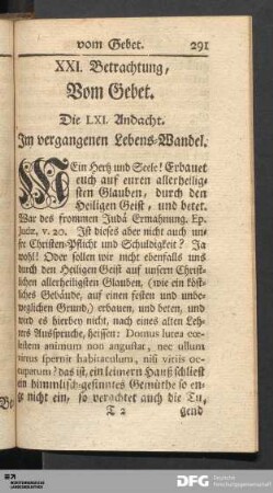 XXI. Betrachtung, Vom Gebet. [LXI. bis LXIII. Andacht]
