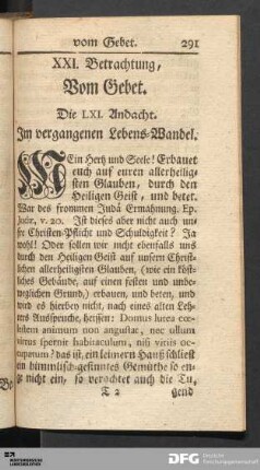 XXI. Betrachtung, Vom Gebet. [LXI. bis LXIII. Andacht]