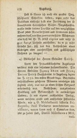 4. Bibliothek der Herren Gebrüder Veith.