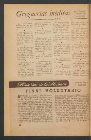 Final voluntario : Historias de la historia