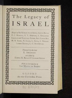 The Legacy of Israel