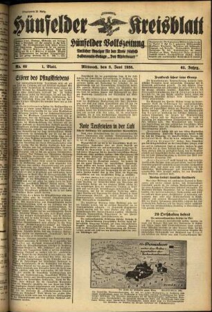 Erste Ausgabe vom Mittwoch, den 08. Juni 1938.