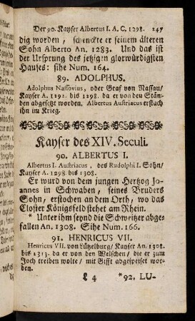 247-258, Kayser des XIV. - XVI. Seculi