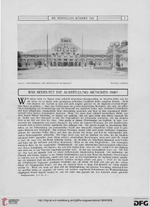Was bedeutet die Ausstellung München 1908?