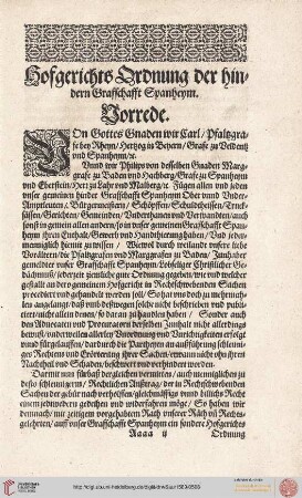 Sponheim Hofgerichtsordnung 1586