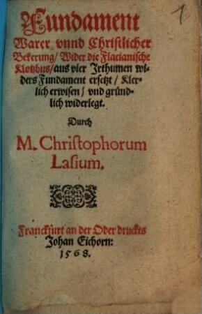 Fundament warer und christlicher Bekerung