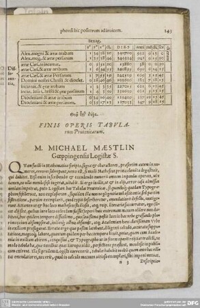 M. MICHAEL MAESTLIN Goeppingensis Logistae S.