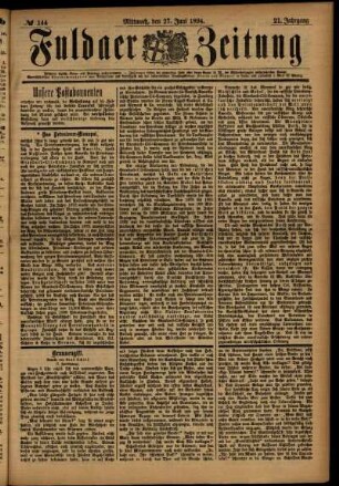 Ausgabe vom Mittwoch, den 27. Juni 1894.