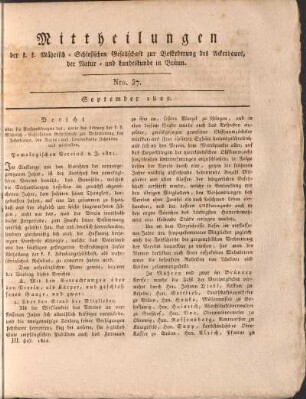 Mittheilungen. Nro. 36. September 1822.