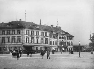 Dresden-Altstadt, Theaterplatz 1. Hotel Bellevue (1817-1820). Straßenansicht von Süden
