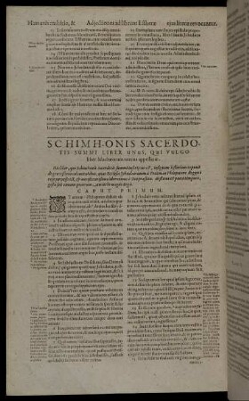 Schimhonis Sacerdotis [...]