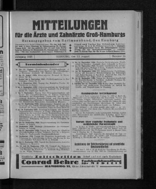 Jahrgang 1925, Hamburg, den 23. August, Nummer 34