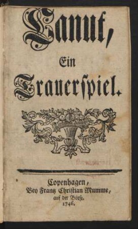 Canut : Ein Trauerspiel