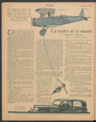 La rasta de la muerte : El cuento, joya de la literatura, en una antología de "El Hogar" hecha por escritores argentinos