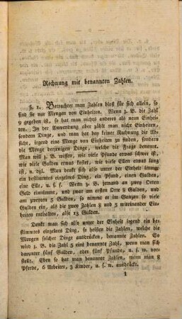 Arithmetik, von der Rechnung mit benannten Zahlen angefangen