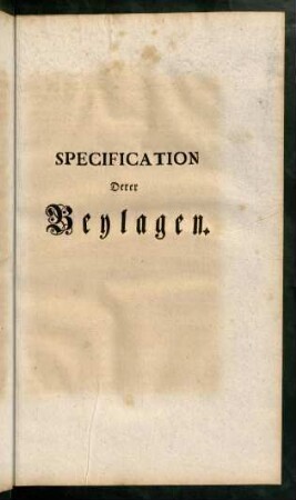 1-104, Specification derer Beylagen