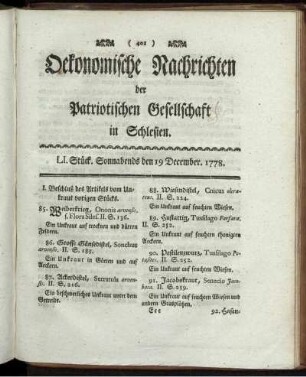 LI. Stück. Sonnabends den 19 December. 1778.