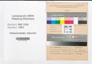 Entnazifizierung Heinrich Holzschneider , geb. 02.07.1913 (Oberstleutnant)