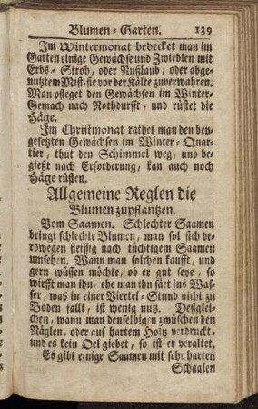 Allgemeine Reglen die Blumen zupflantzen.
