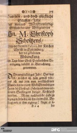 [XX.] Das böse / und doch glückliche Stuffen-Jahr...