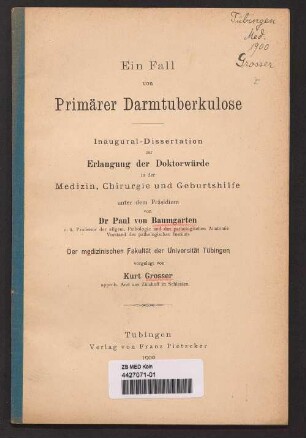 Ein Fall von Primärer Darmtuberkulose