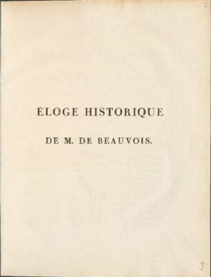 Eloge Historique De M. De Beauvois