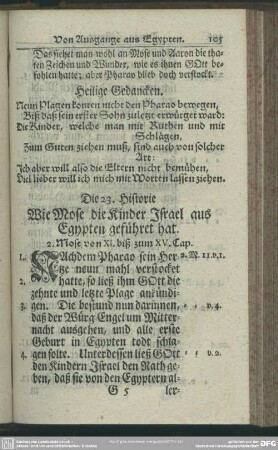 Die 23. Historie. Wie Mose die Kinder Israel aus Egypten geführet hat