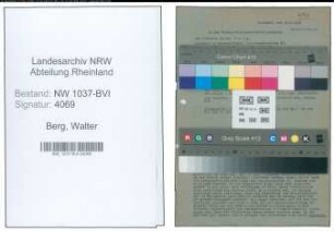 Entnazifizierung Walter Berg , geb. 07.03.1908 (Postrat)