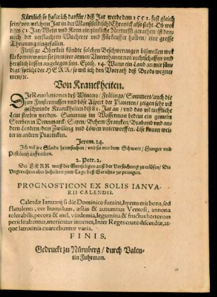 Von Kranckheiten.