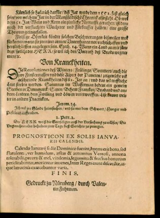Von Kranckheiten.